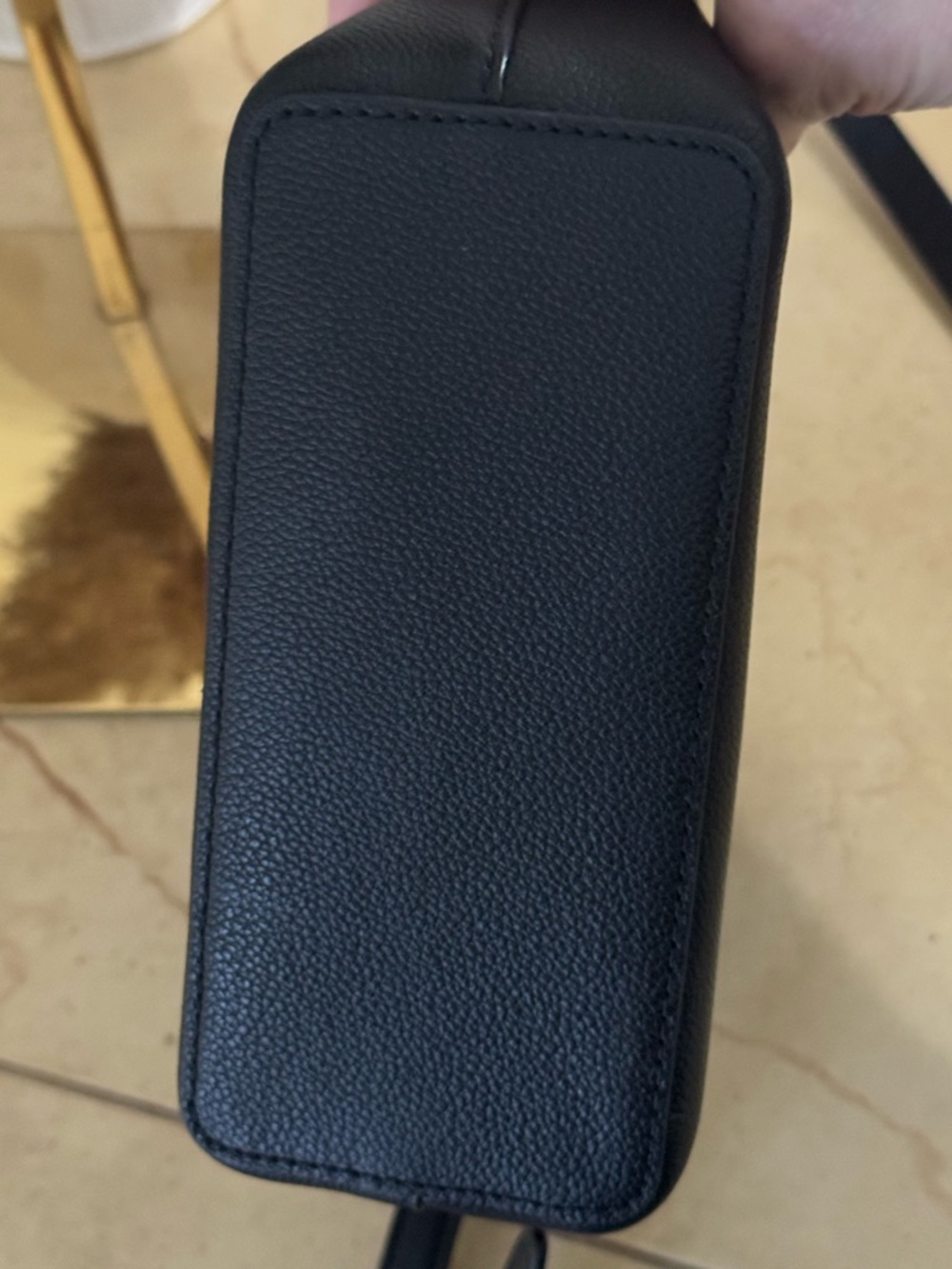 KATE SPADE Black Pebbled Leather  Crossbody/Shoulder Bag  with Gold Accents EUC - Picture 6 of 11